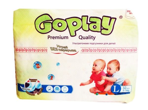 Изображение товара Подгузники GoPlay Premium Quality Ультротонкиe L 9-14кг №32 Подгузники GoPlay Premium Quality Ультротонкиe L 9-14кг №32 фотография