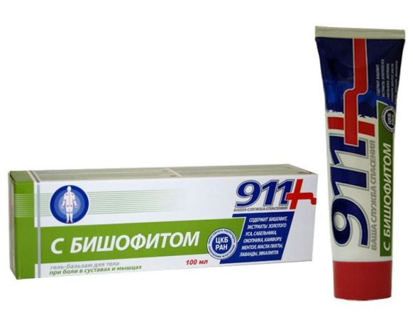 Изображение товара Гель-бальзам для тела при боли в суставах и мышцах с бишофитом «911», 100 мл Гель-бальзам для тела при боли в суставах и мышцах с бишофитом «911», 100 мл фотография